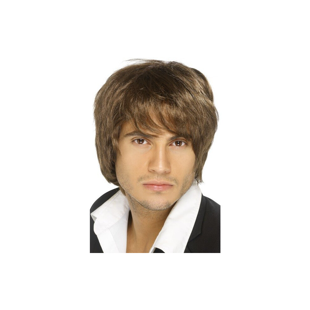 Smiffy's Boy Band Wig - Brown -  wig brown boy band smiffys