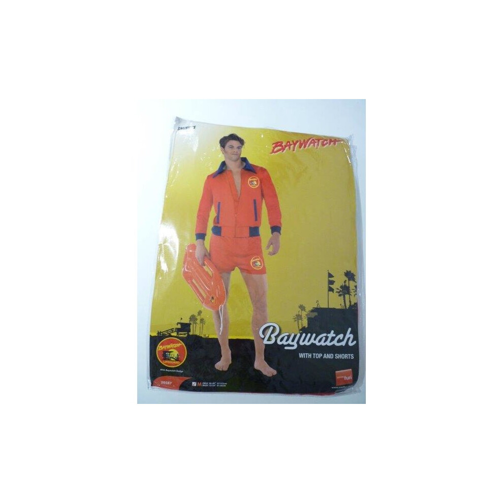 Smiffy's Medium Mens Baywatch Lifeguard Costume - Baywatch Costume Lifeguard Mens Fancy Dress Adult Outfit Tv Beach Licensed Red