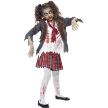 Kids Zombie School Girl Costume (Large) | Halloween