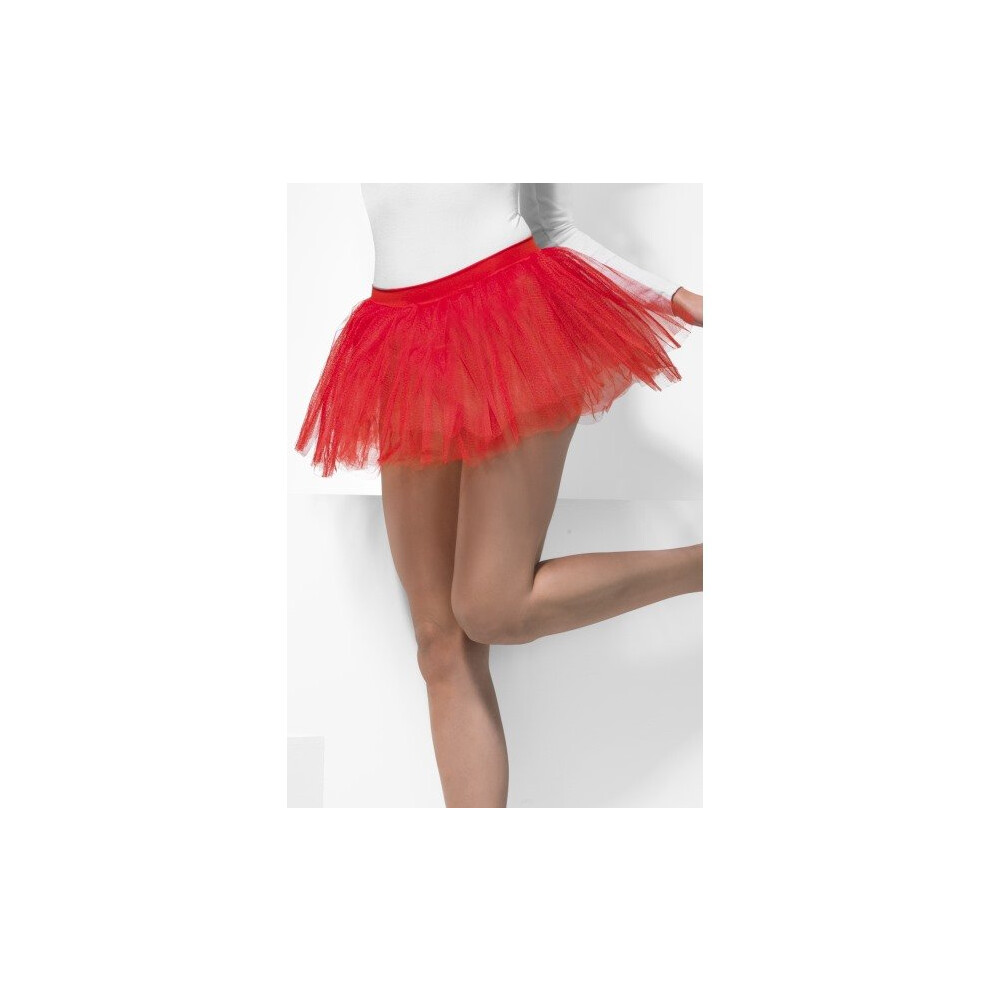 30cm Red Ladies Tutu Underskirt -  tutu underskirt fancy dress red ladies womens petticoat accessory smiffys adult