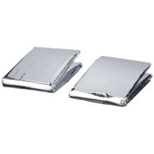 2pc Emergency Blankets -  blanket emergency survival foil aid amtech 2 pieces space thermal first rescue silver