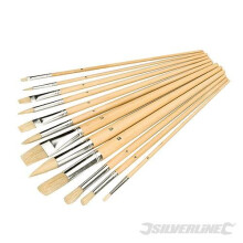 Silverline Artists Paint Brush Set 12pce Mixed Tips -  brush paint silverline set mixed 12pce tip 282606 brushes artist artists