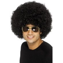 Smiffy's Funky Afro Wig - Black, One Size - afro wig fancy dress funky black 70s costume unisex disco smiffys clown