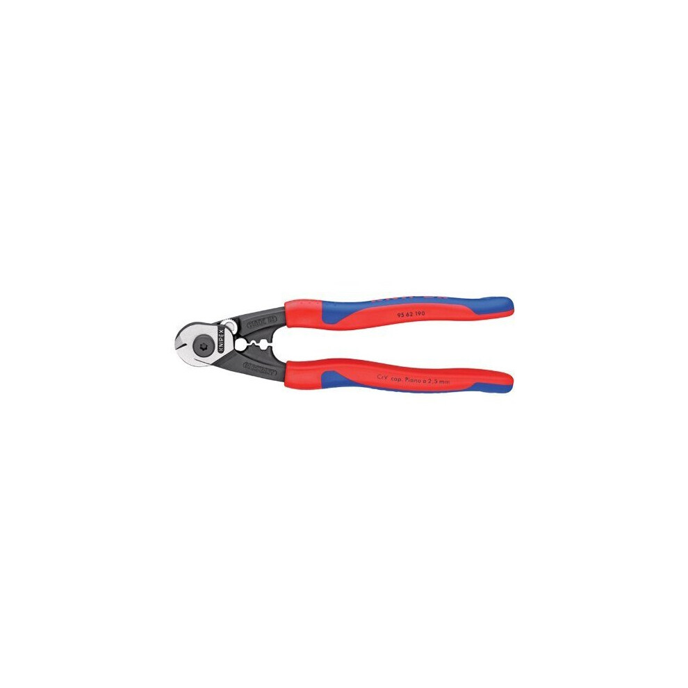 Knipex 95 62 190 Forged Wire Rope Cutters with Heavy Duty Handles, 190mm