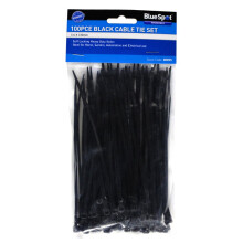 Bluespot 100 Pce 3.6mm X 150mm Black Cable Ties - blue spot cable ties 100 pack 36 x 150mm black 40055 white 40050 electrical