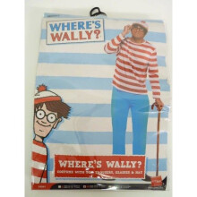 Medium Adult's Where's Wally Costume - Mens Wheres Wally Red White Fancy Dress Costume Medium