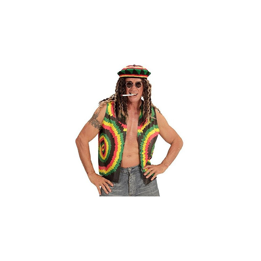 Widmann Polyester Rastafarian Vest (m/l) -  mens jamaican vest accessory caribbean tropical rasta rastafarian fancy dres