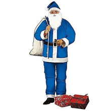 Blauw kerstman kostuum voor mannen op maat - blauw vader kerstman verkleedkostuum xmas ml inclusief baard mannen outfit 1size adul
