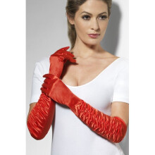 Red Long Temptress Gloves - gloves long dress fancy temptress red ladies burlesque smiffys satin 20s sexy