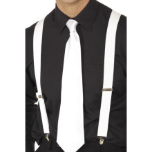 White Elasticated Braces - white braces fancy dress gangster elasticated 1920s costume accessory smiffys mens capone