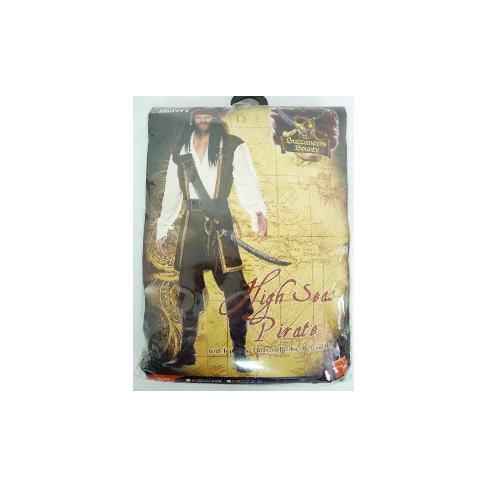 Large Mens High Seas Pirate Costume -  pirate costume high seas mens fancy dress adult jack outfit captain