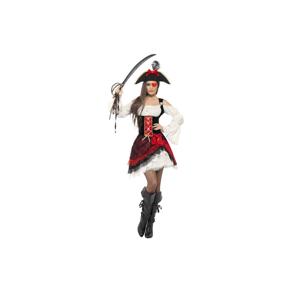 Smiffy's Adult Women's Glamorous Lady Pirate Costume, Dress And Hat, Pirate,