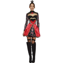 Smiffy's Adult Women's Fever Queen Of Hearts Costume, Dress, Attached - dress queen hearts costume fancy ladies fairytale outfit fever adult book