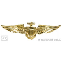 Widmann S.r.l. - Aviatorbrooch - aviator gold brooch pilot fancy dress airline accessory metal carnival costume aviation crew