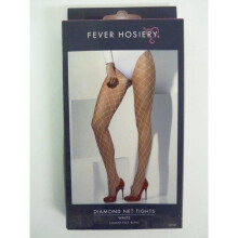 Adult's White Diamond Net Tights - fancy dress white diamond net tights ladies accessory costume new sexy smiffys