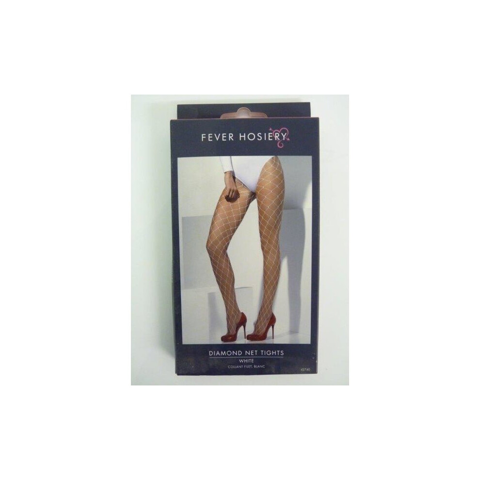 Smiffy's Adult's Diamond Net Tights - Fancy Dress Diamond Net Tights Ladies Accessory Costume New Sexy White