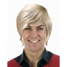 Blonde Men's Boy Band Pop Star Wig - mens boy band wig fancy dress costume accessory adult short blonde celebrity take