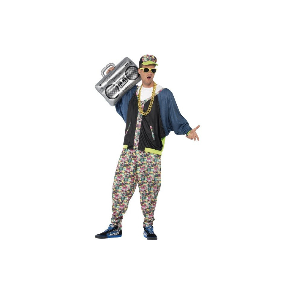 Smiffy's Men's 80'S Hip Hop Costume, Jacket, Trousers And Hat, Back To The