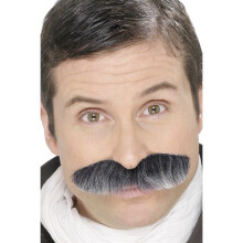 Adult graying mustache