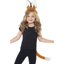 Smiffy's Children's Unisex Fox Kit, Headband & Tail, One Size, Colour: Brown, - fox kit fancy dress tail animal book week headband smiffys child