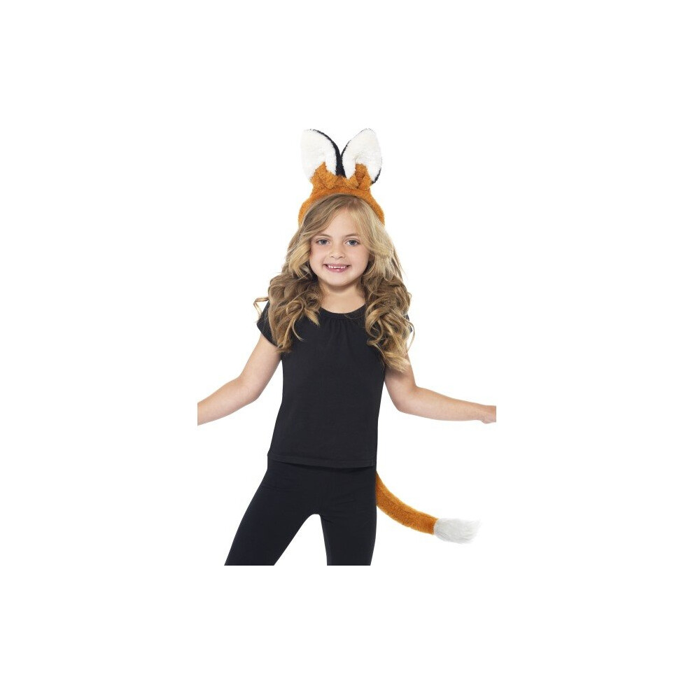 Smiffy's Children's Unisex Fox Kit, Headband & Tail, One Size, Colour: Brown, -  fox kit fancy dress tail animal book week headband smiffys child