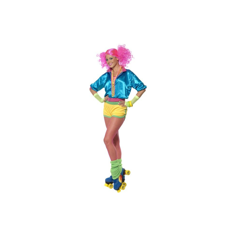 Women's Skater Girl Costume -  costume skater girl smiffys neon fancy dress ladies 80s womens roller disco adult 1980s outfit shorts