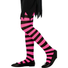 Kids Pink & Black Striped Tights