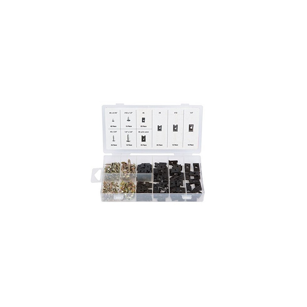 Blue Spot 40532 U-Clip And Screw Assortment (170-Piece) - Blue Spot Screw 40532 Uclip Assortment 170Piece 5028734405323