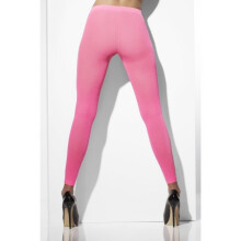 Neon Pink Opaque Footless Tights - tights pink footless opaque neon accessory womens 80s fancy dress smiffys stockings ladies