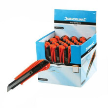 Silverline 18mm Snap-off Knife Display Box 36pce 36pce - 18mm snap off knife blade holder carpet trimming craft metal siverline 675097