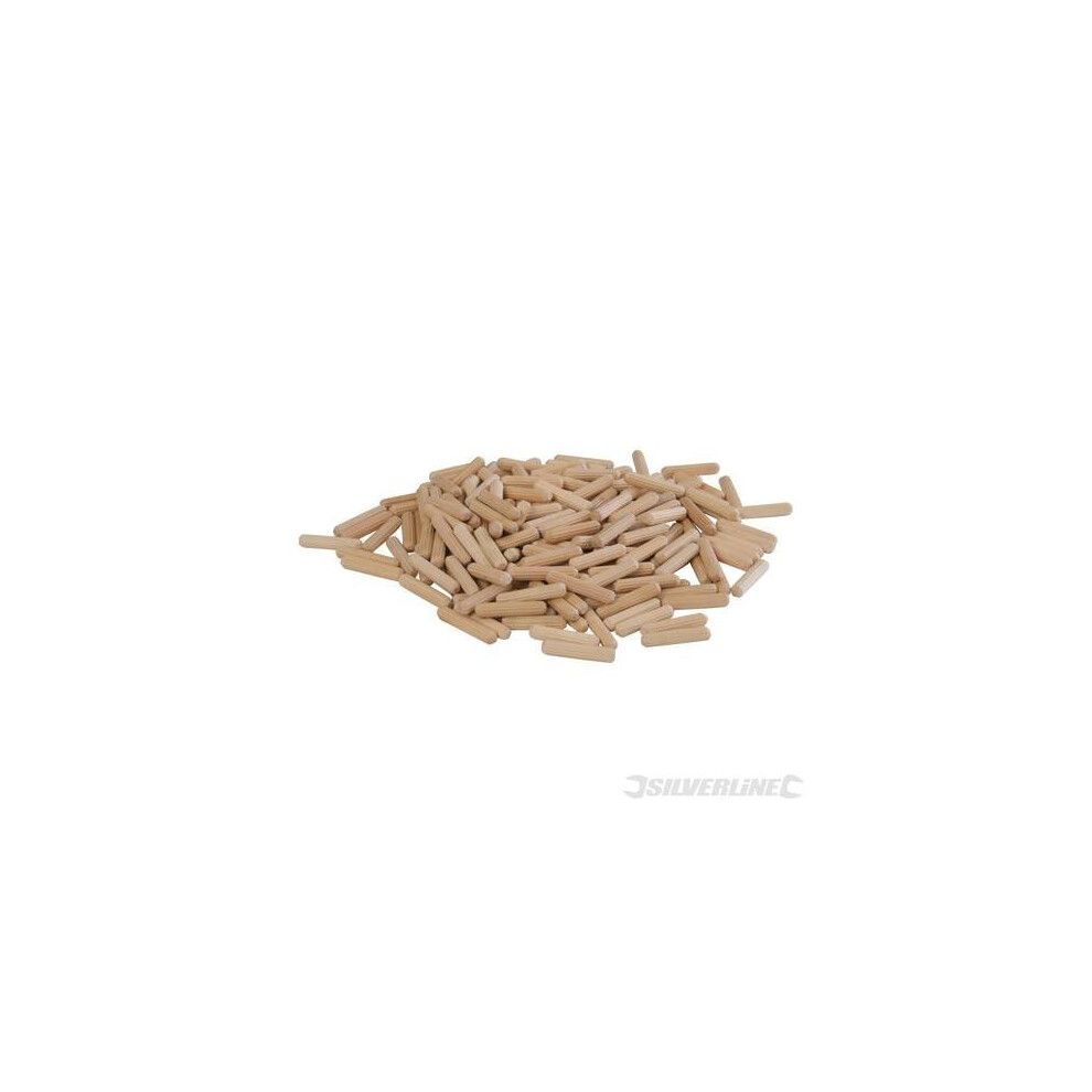 Silverline Dowel Pins 200pk 8 x 40mm -  x 8 dowel pins 40mm fluted hardwood wooden silverline 200pk dowels chamfered