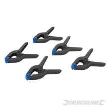 Silverline Spring Clamps 5pk 100mm Jaw - spring clamps 100mm silverline 5pk jaw 435082