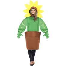 Adult's Sunflower Costume - costume sunflower adult fancy dress outfit pot plant smiffys size garden one ladies multicoloured