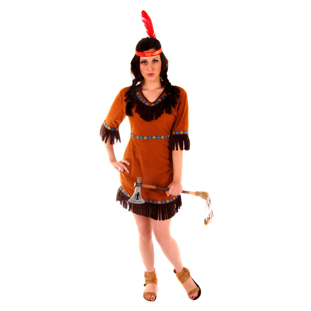 Henbrandt Ladies Indian Native American Costume - Costume Native Woman Value American Adults Best Dressed Fancy Party Indian