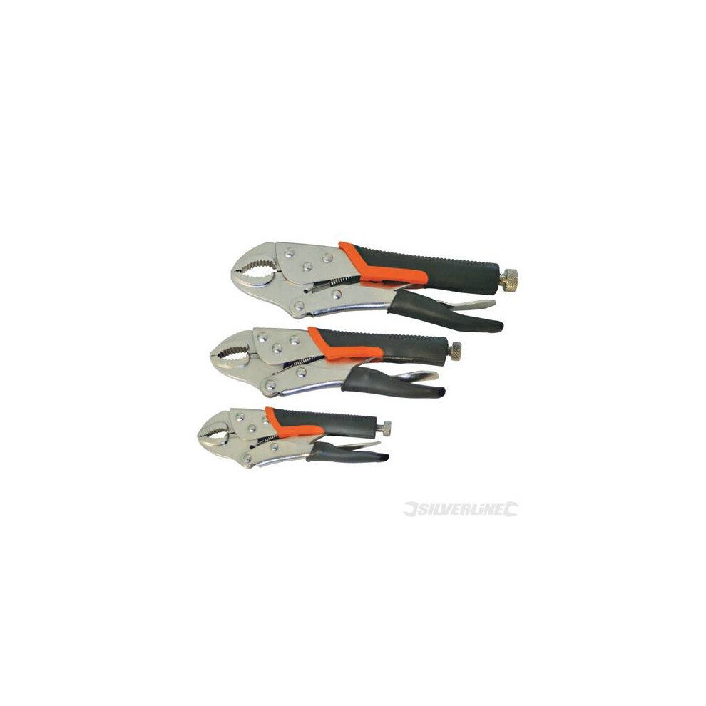 Silverline Self Locking Soft-Grip Pliers Set 3-Piece