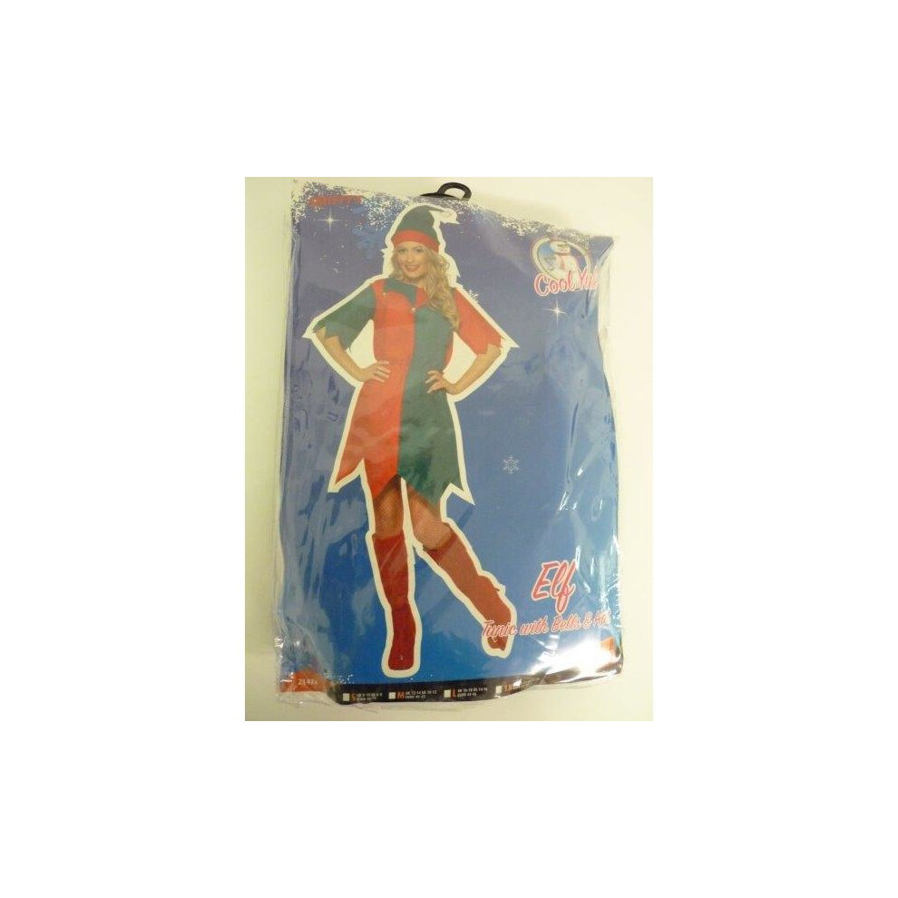 Smiffy's Extra Large Red & Green Ladies Elf Costume - Elf Costume Christmas Fancy Dress Ladies Helper Outfit Xmas Adult Womens Santas 822 Green,Red