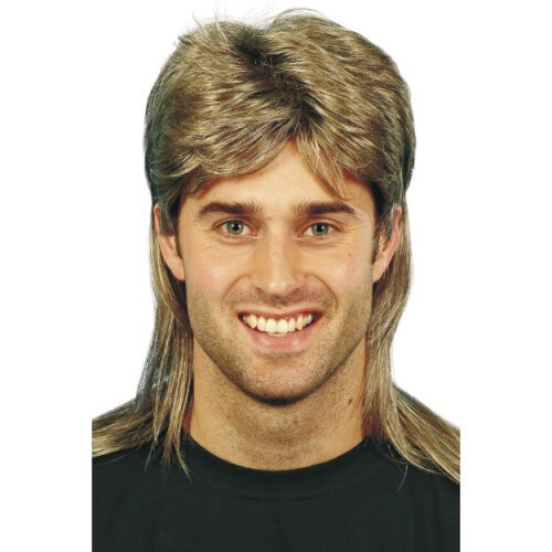 Smiffy's Men's Blonde Mullet Wig with Highlights
