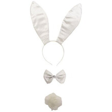 Glitter Bunny Dress Up Set - White Accessory For Fancy Dress - dress glitter satin bunny up 3 piece hen nights fancy