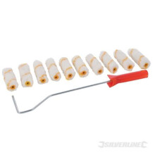 Silverline Mini rulleramme og 10 rullehylser 100 mm - Silverline maleruller 10 100 mm, mini rullehylser til dekorering 555252 maleruller