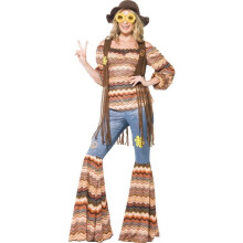 Smiffy's Adult Women's Harmony Hippie, Top, Flares And Waistcoat, 70 Disco, - costume dress fancy hippie hippy ladies 60s outfit harmony 70s flares