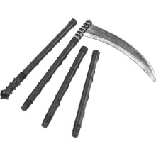 Smiffy's Adult Unisex Grim Reaper Scythe, Black, 4 Ft., Adjustable Size, 24189 - scythe grim reaper halloween smiffys fancy dress