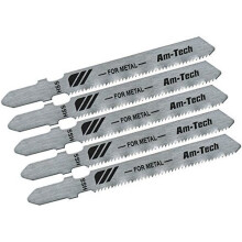 5pc Metal Jigsaw Blade Set (amt118a) - metal jigsaw blade set blades cutting 5pc amtech hss mild steel x 55mm