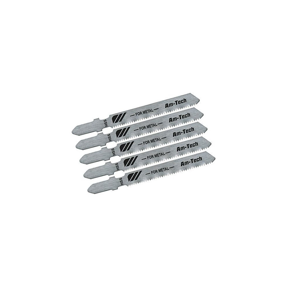 5Pc Metal Jigsaw Blade Set (Amt118a) - Metal Jigsaw Blade Set Blades Cutting 5Pc Amtech Hss Mild Steel X 55Mm 5032759034741