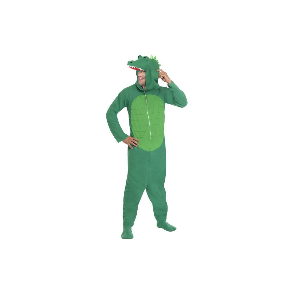 Smiffy's Adult Men's Crocodile Costume, Hooded All In One, Party Animals, -  crocodile costume mens fancy dress adult animal outfit ladies zoo plush