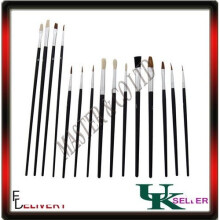 15pc Art Brush Set -  brush set artist paint flat 15 piece 15pc brushes tipped craft painting amtech small s4000