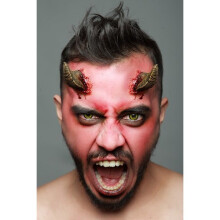 GH-25147 Adults Prosthetic Demon Horns - Multicoloured, One Size, Perfect for Halloween Fancy Dress