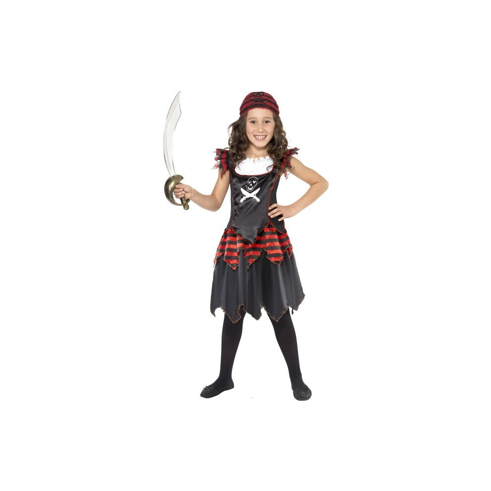 Medium Children's Pirate Girl Costume -  pirate costume dress fancy girl girls skull childrens kids smiffys outfit crossbones gothic