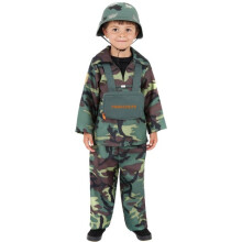 Smiffy's Children's Army Boy Costume, Top, Trousers And Backpack, Size: M, -