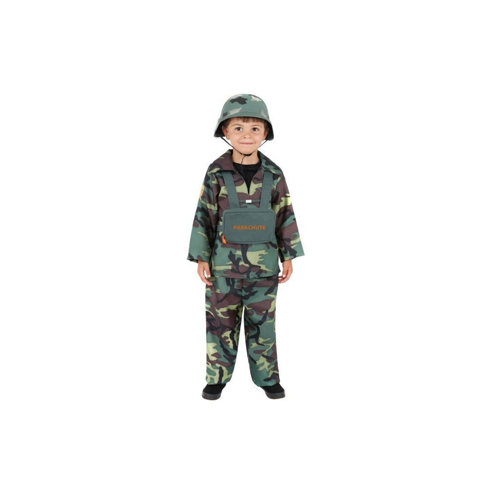 Smiffy's Children's Army Boy Costume, Top, Trousers And Backpack, Size: M, -