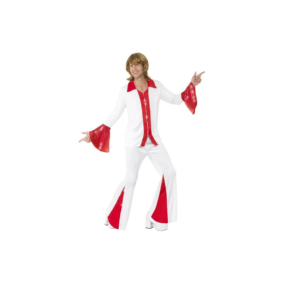 Smiffy's Adult Men's Super Trooper Costume, Shirt And Trousers, 70 Disco, - Costume Super Trooper 70S Mens Fancy Dress Disco Outfit 1970S Adult Not,Specified